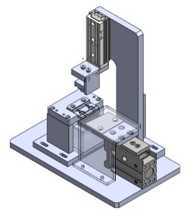 3D CAD model of a custom test fixture