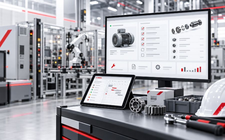 Computerized maintenance management system with work orders